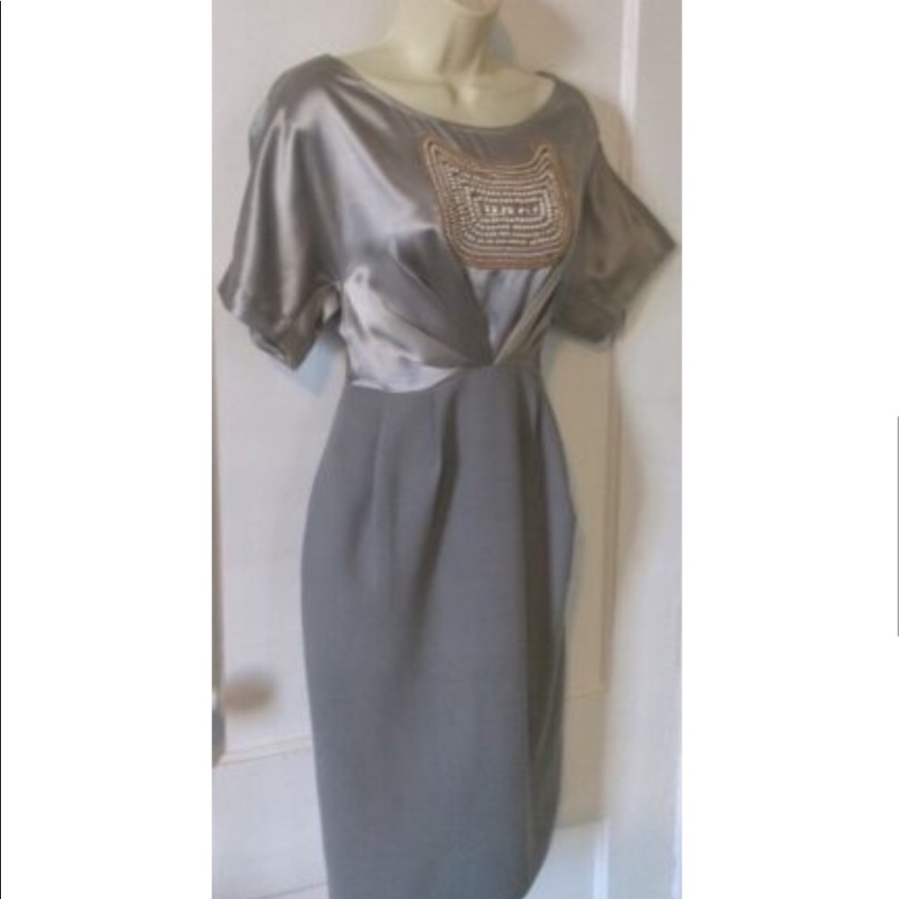 Grey Beaded Short-Sleeve 3.1 PHILLIP-LIM Dress